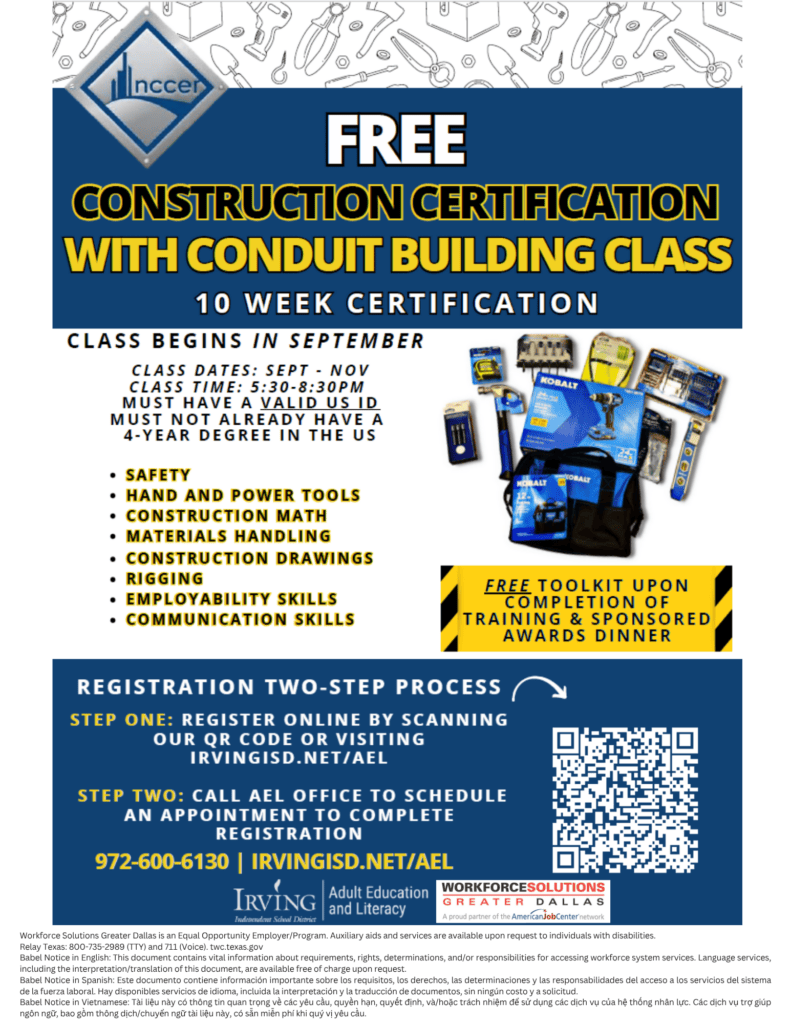 NCCER 10week certification – WFSDallas updated