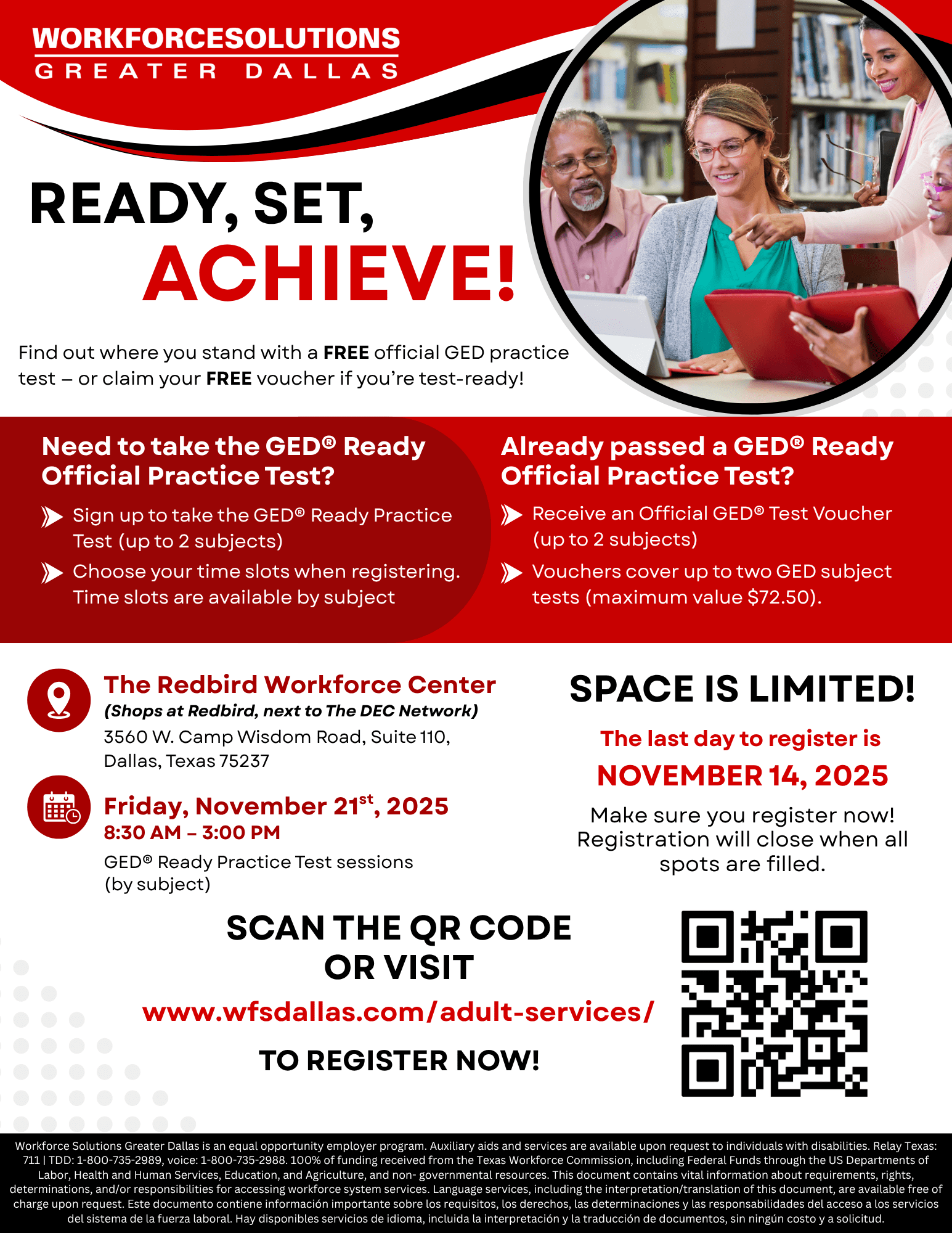 Ready, Set, Achieve! GED Event Flyer V3